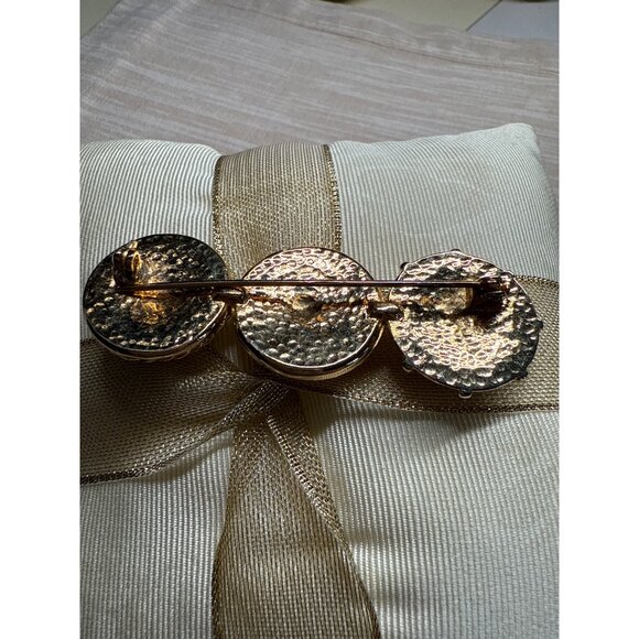 Vintage Nautical-Themed Gold-Tone Brooch Pin Trio Anchor Compass & Sailboat - Picture 6 of 10